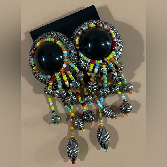 NWT Colorful Beaded Dangle Earrings - Picture 1 of 3